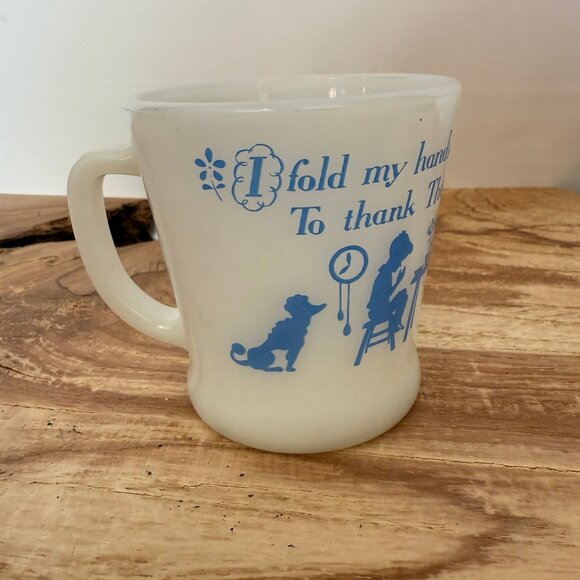 Vintage - Fire King Anchor Hocking Milk Glass - Child's Daily Bread- Mug - Picture 1 of 8